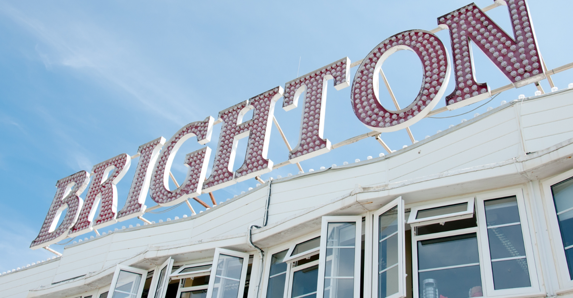 Sign with letters that spell Brighton