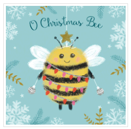 Illustration of a bee with Christmas star